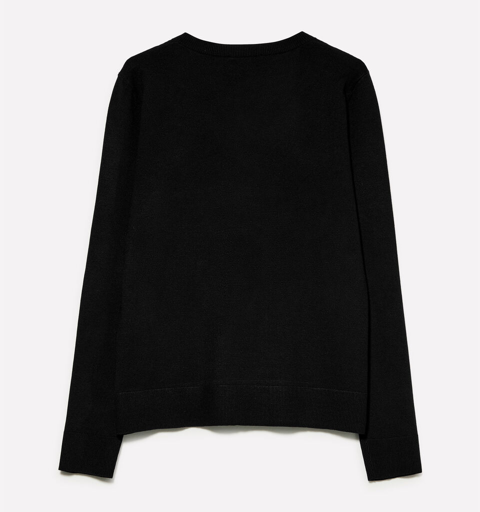 Pull ras du cou noir - pulls col rond pour femme - Noir | Sisley image number 2